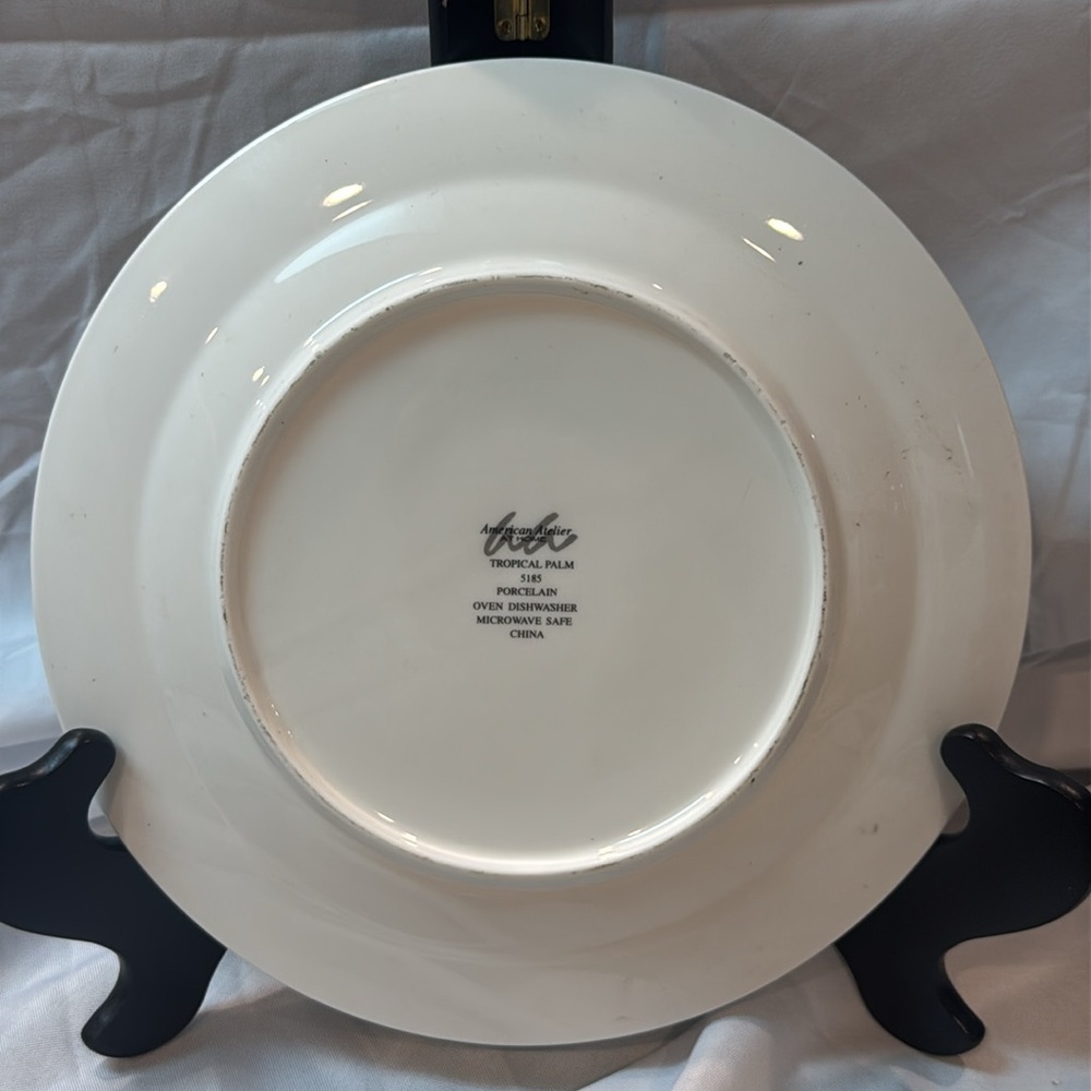 American Atelier ‘Tropical Palm’ Leaf Dinner Plate Set of 6, 5185, Palm Trees - Picture 3 of 6